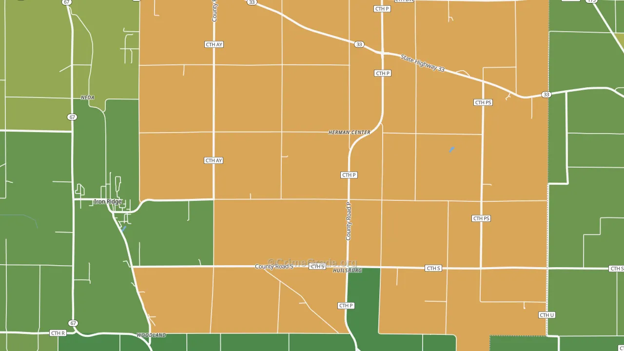 Herman Center, WI Map of Vandalism Rates