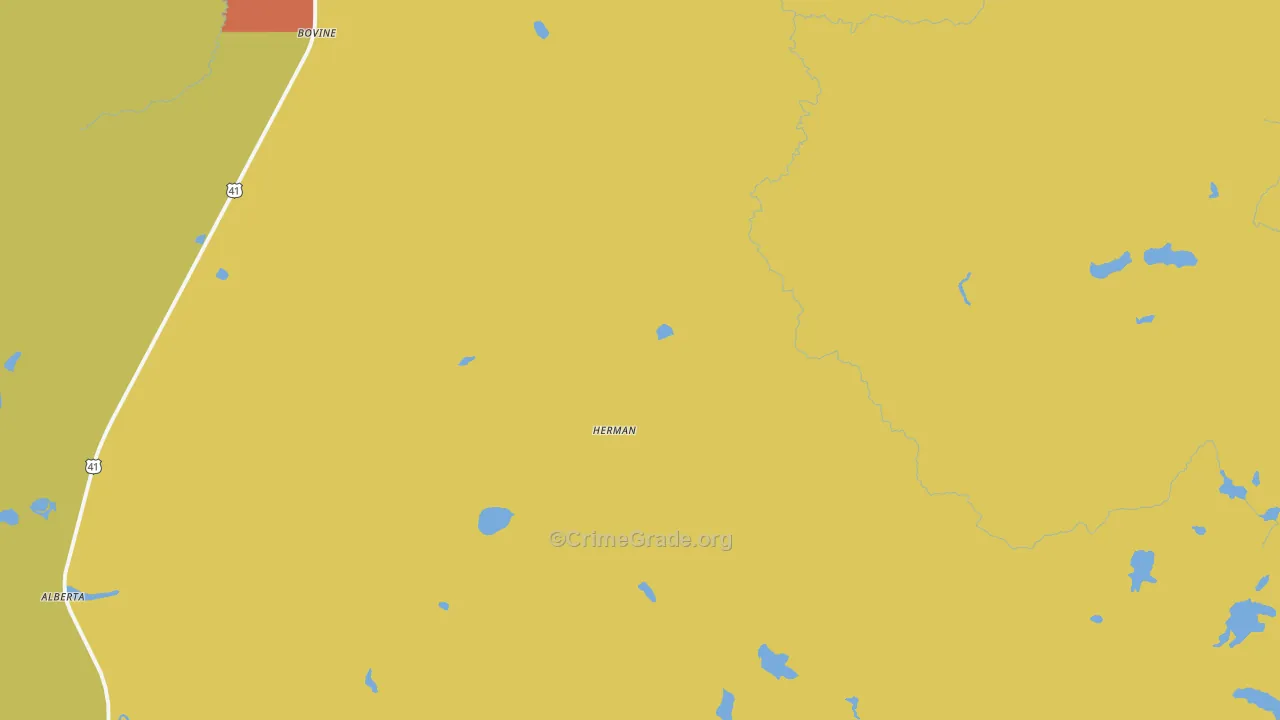 Herman, MI Map of Vandalism Rates