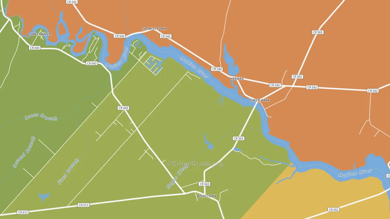 Herman, NJ Map of Vandalism Rates