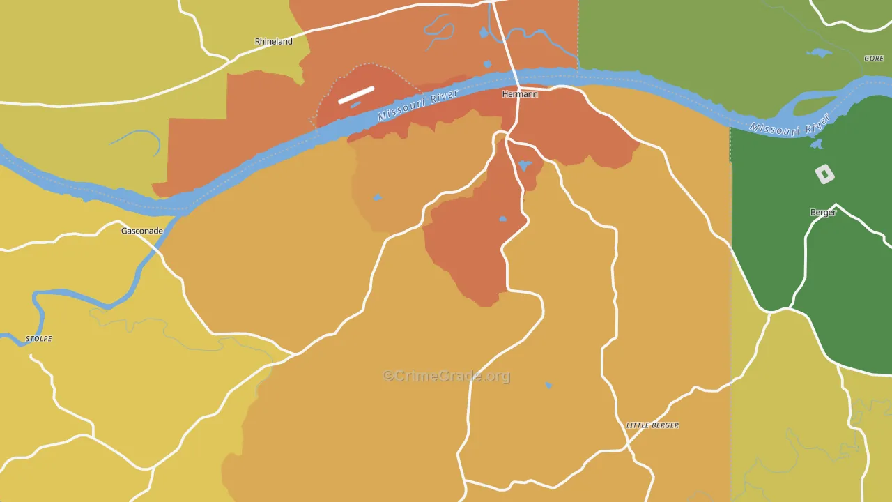 Hermann, MO Map of Vandalism Rates