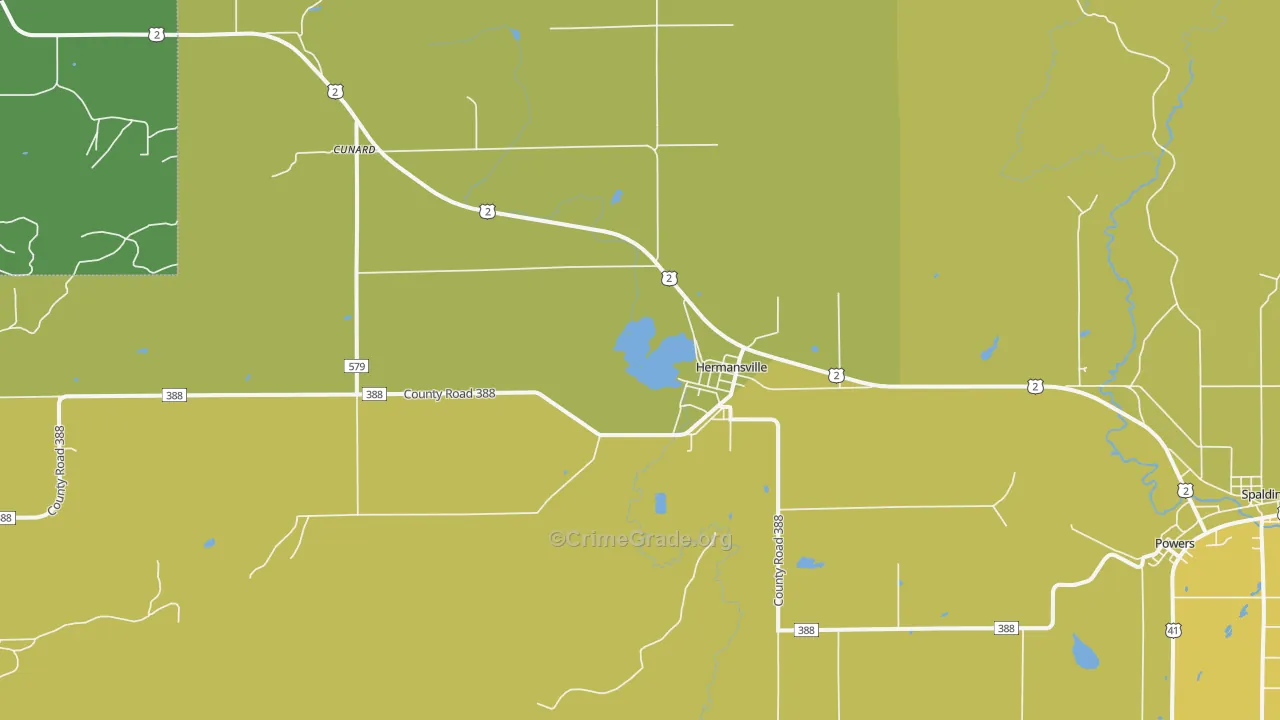Hermansville, MI Map of Vandalism Rates