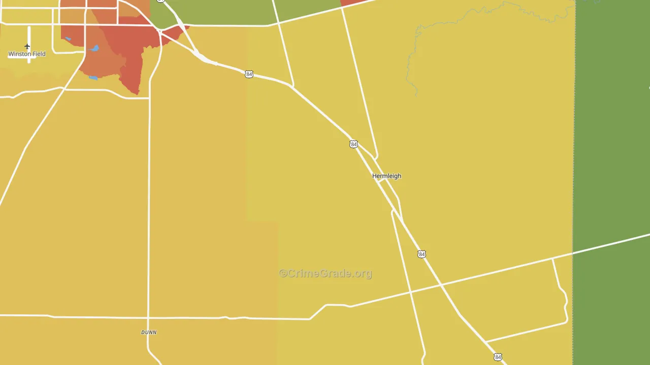 Hermleigh, TX Map of Vandalism Rates
