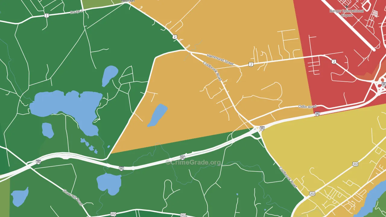 Hermon Center, ME Map of Vandalism Rates