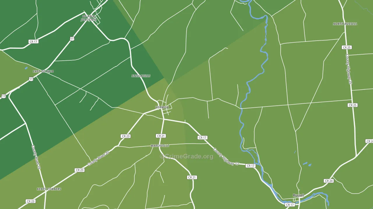 Hermon, NY Map of Vandalism Rates
