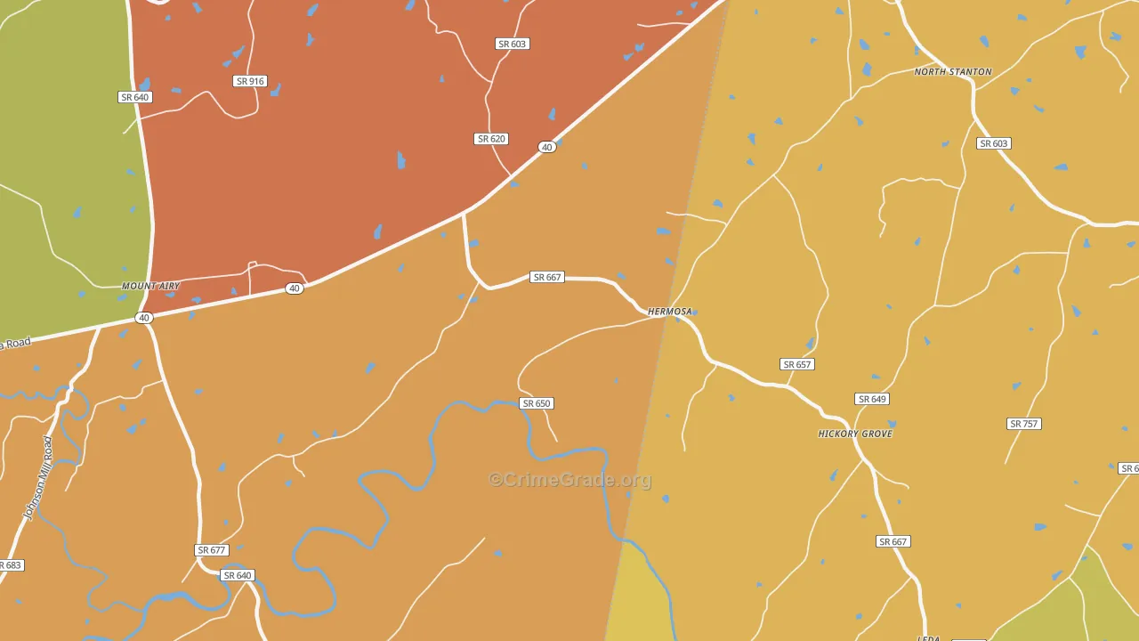 Hermosa, VA Map of Vandalism Rates