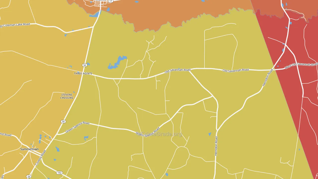 Herndon, GA Map of Vandalism Rates
