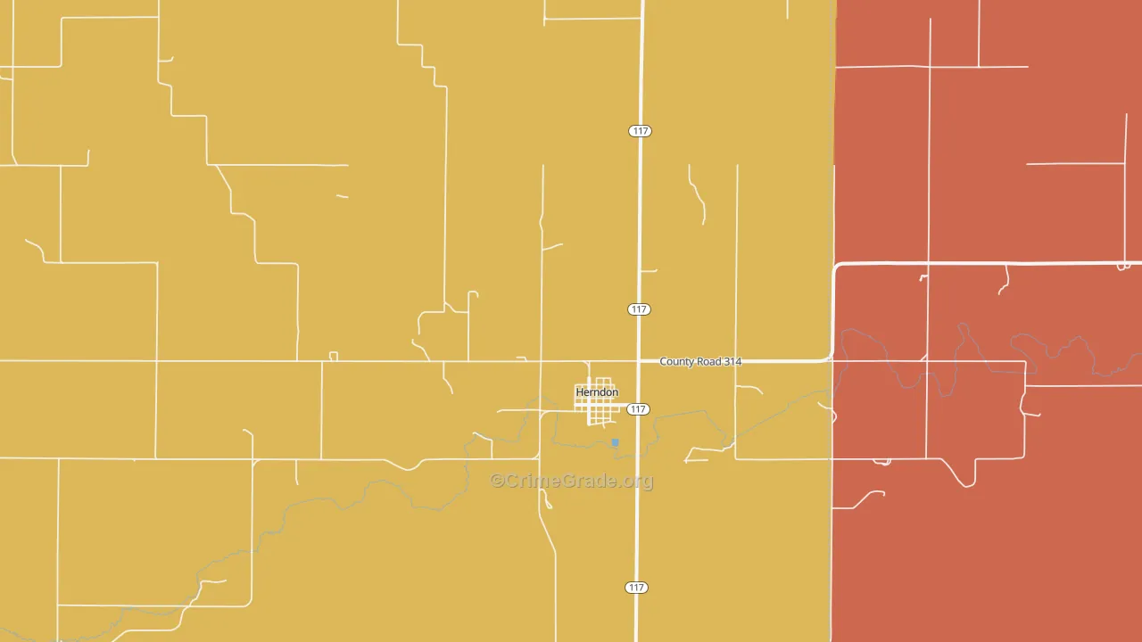 Herndon, KS Map of Vandalism Rates