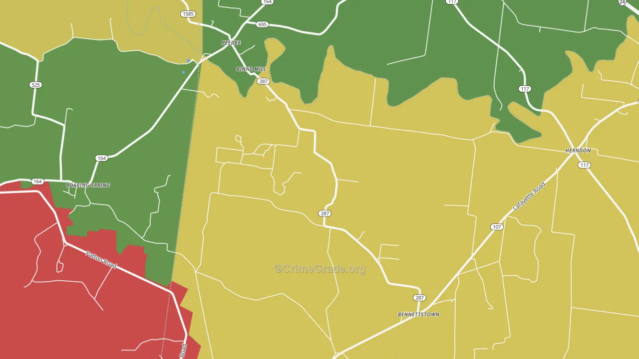 Herndon, KY Map of Vandalism Rates