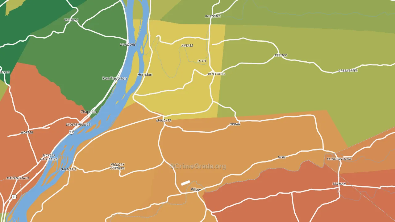 Herndon, PA Map of Vandalism Rates