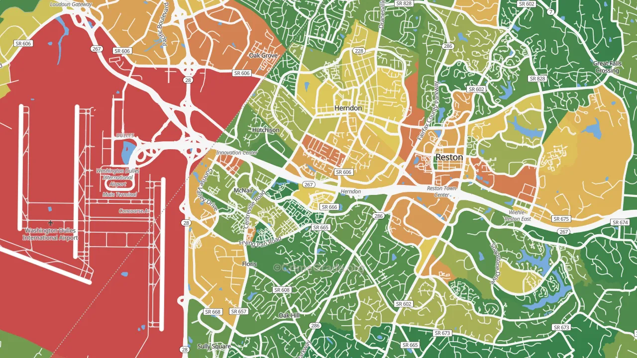 Herndon, VA Map of Vandalism Rates