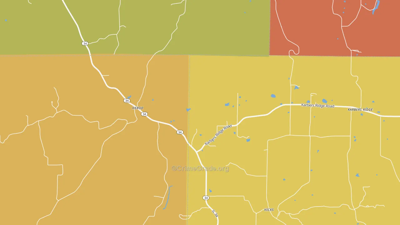Herod, IL Map of Vandalism Rates