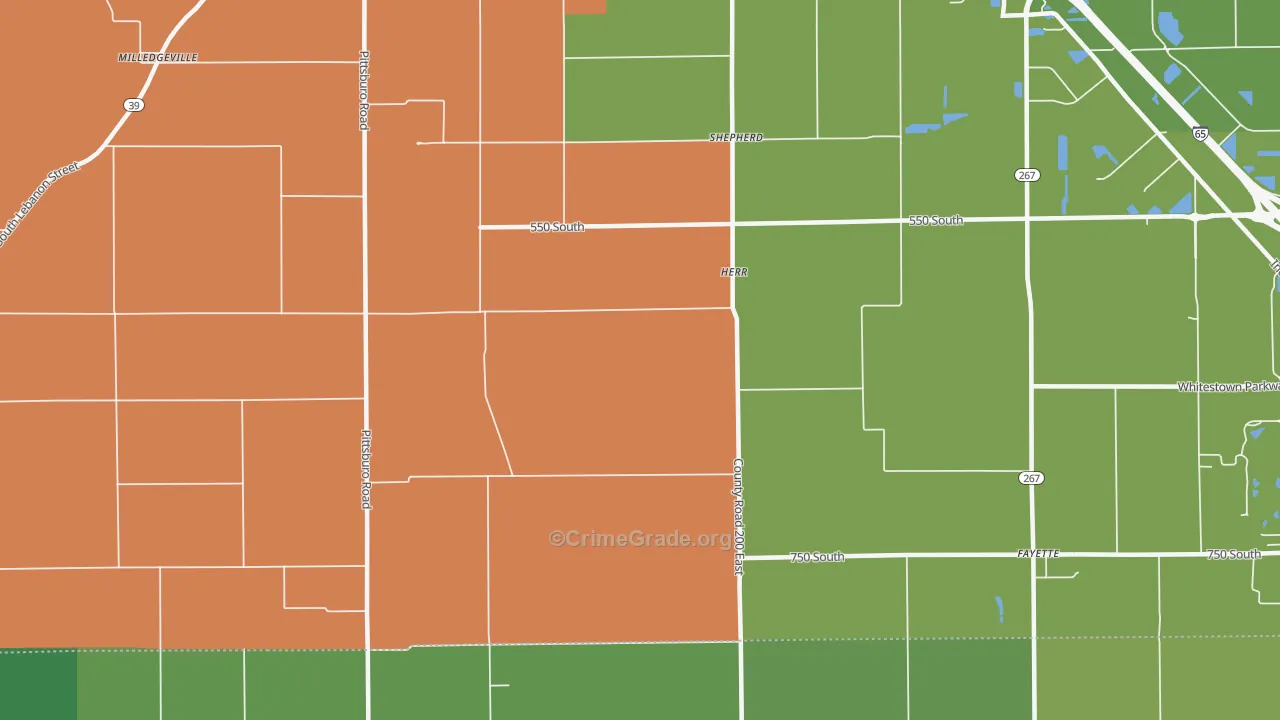 Herr, IN Map of Vandalism Rates