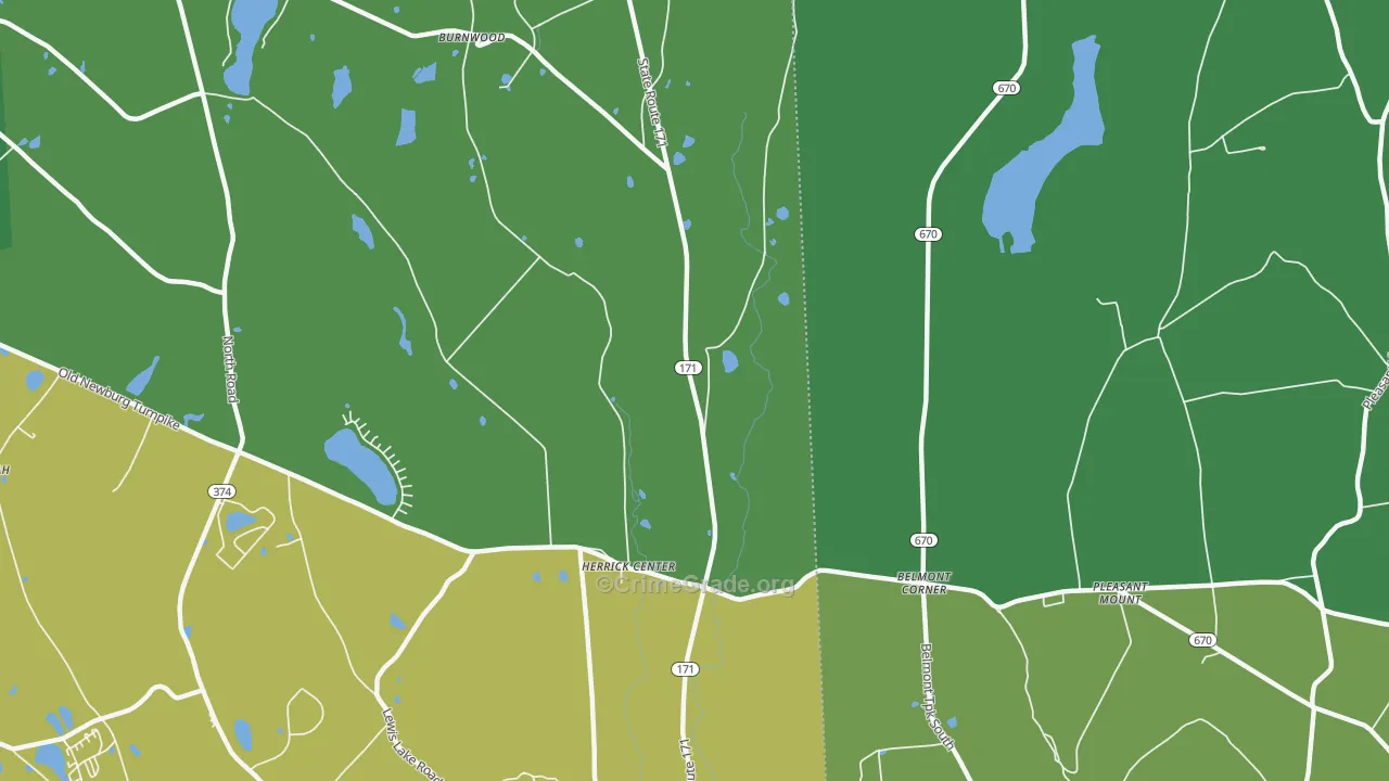 Herrick Center, PA Map of Vandalism Rates