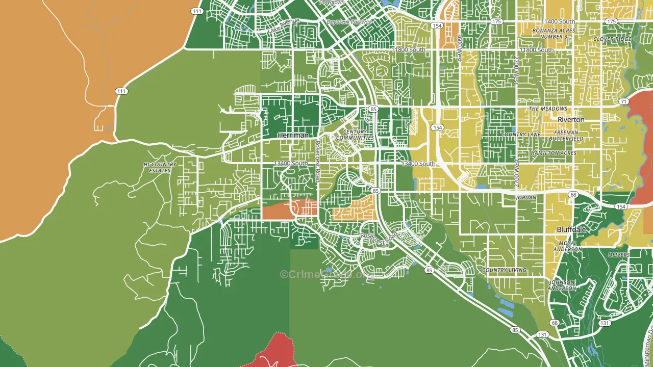 Herriman, UT Map of Vandalism Rates