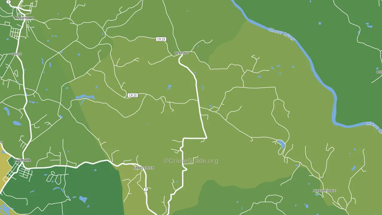 Herring, WV Map of Vandalism Rates
