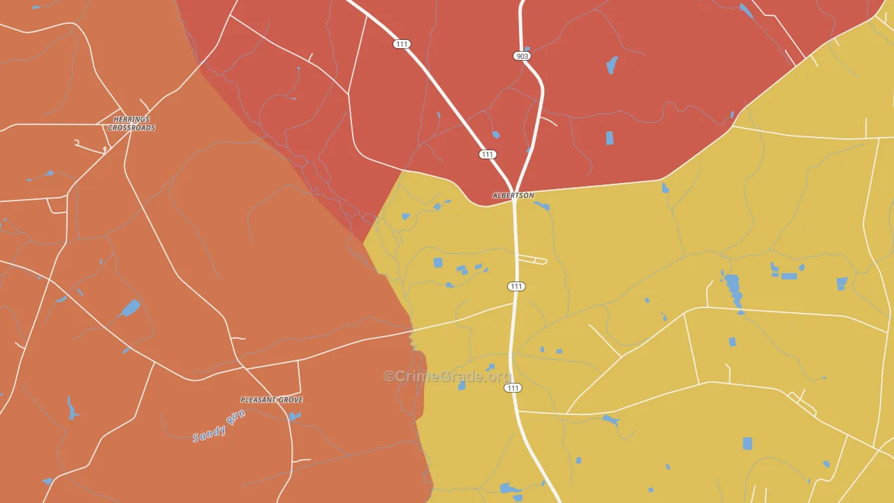 Herrings Crossroads, NC Map of Vandalism Rates