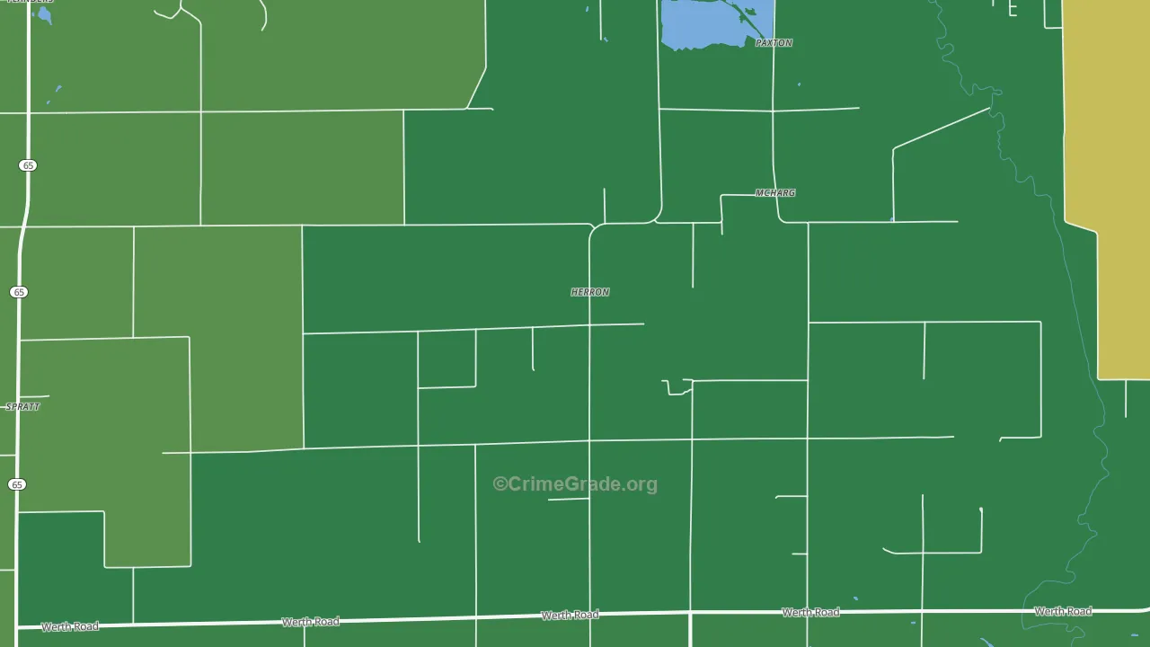 Herron, MI Map of Vandalism Rates