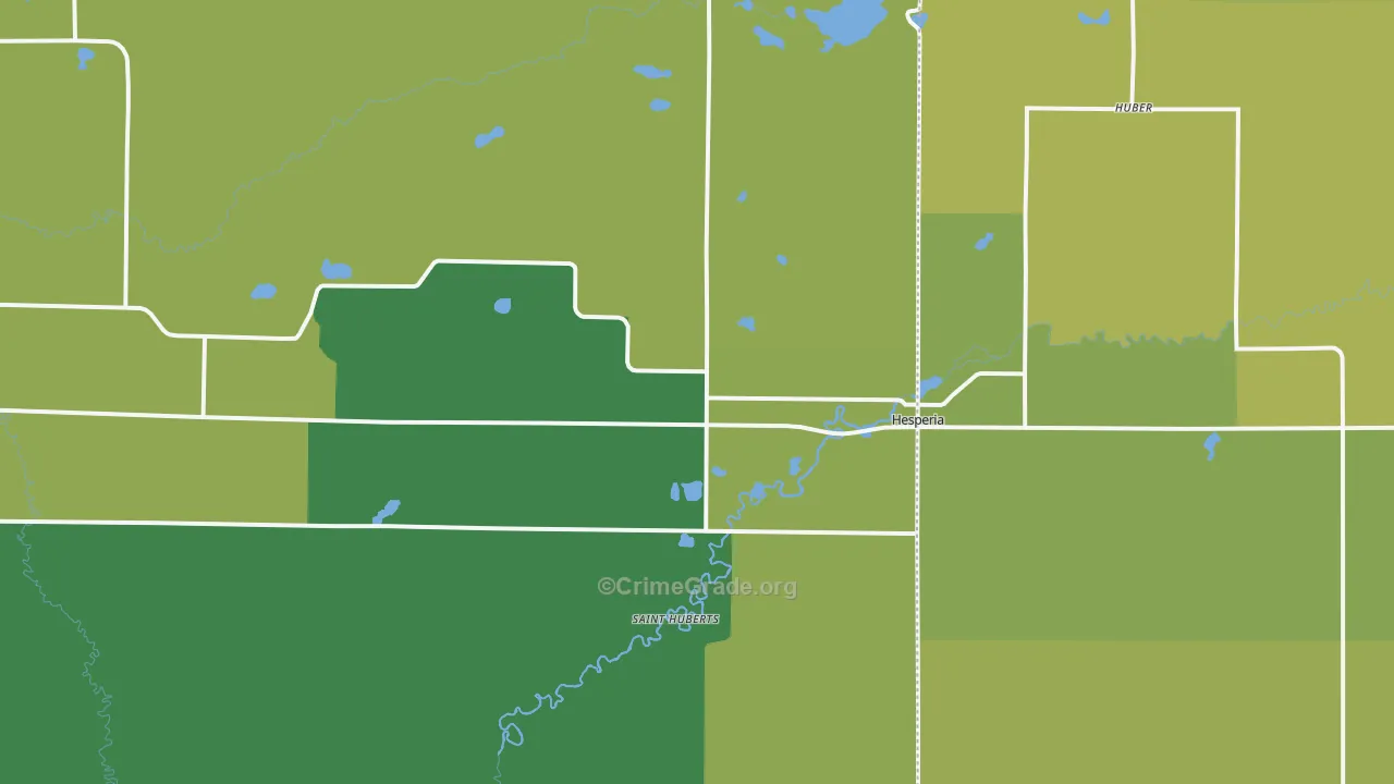Hesperia, MI Map of Vandalism Rates