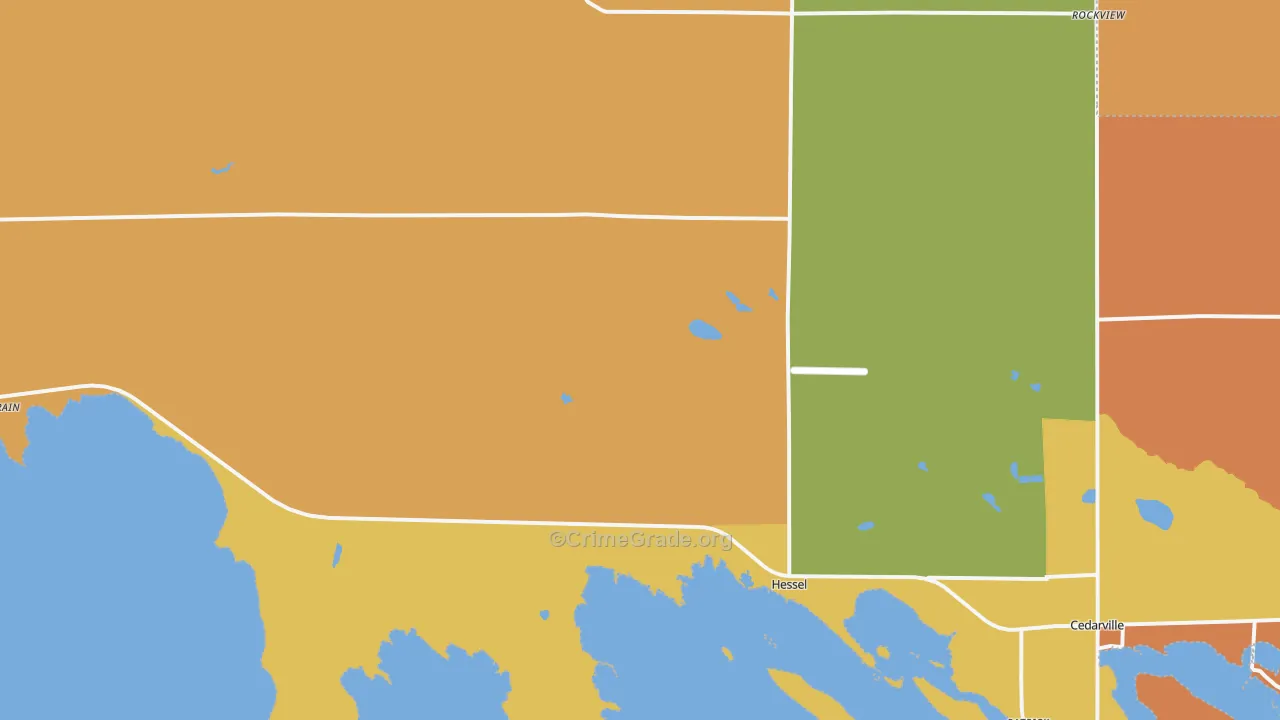 Hessel, MI Map of Vandalism Rates