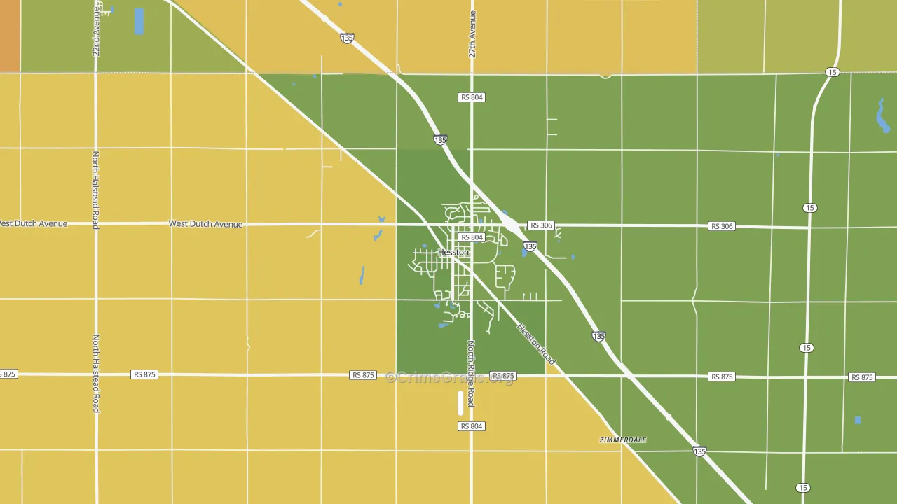 Hesston, KS Map of Vandalism Rates
