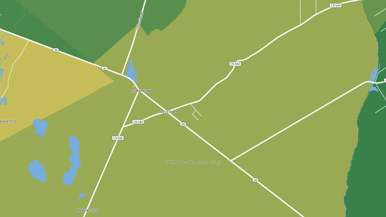 Hesstown, NJ Map of Vandalism Rates