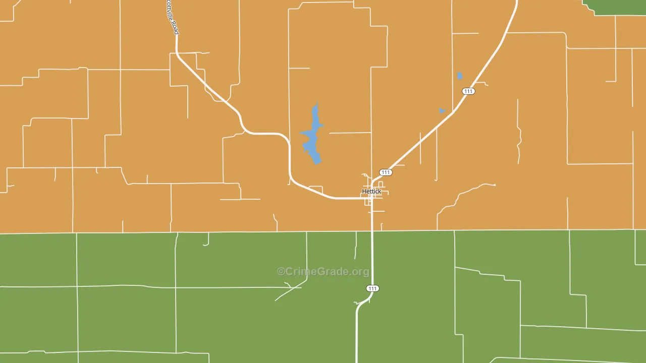 Hettick, IL Map of Vandalism Rates