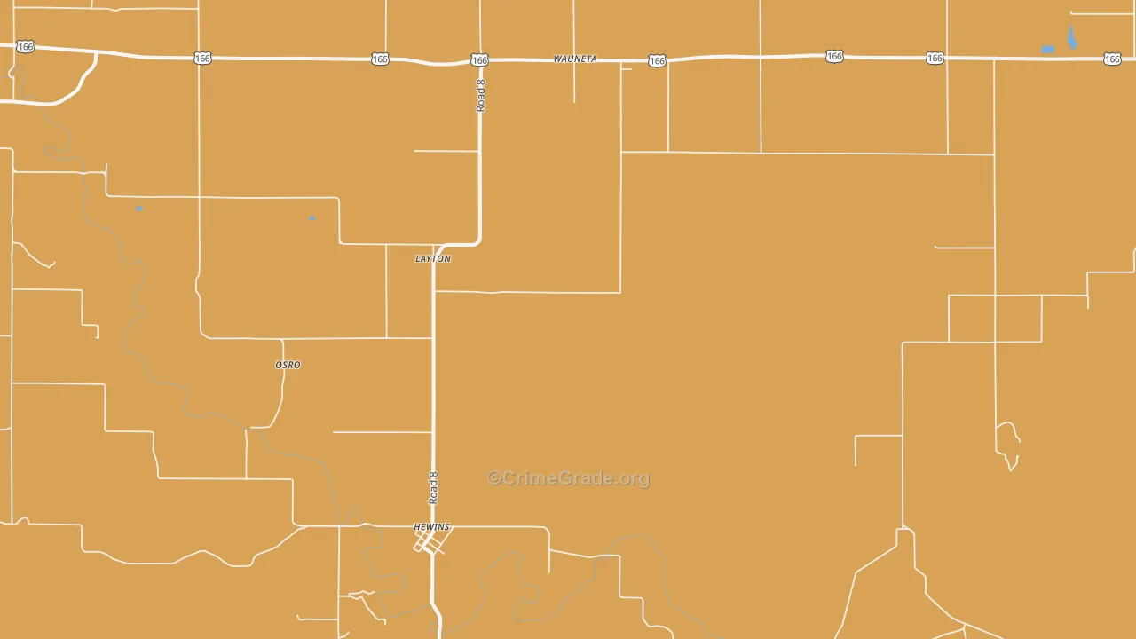 Hewins, KS Map of Vandalism Rates