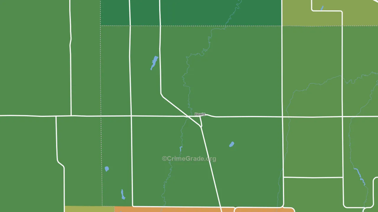 Hewitt, MN Map of Vandalism Rates
