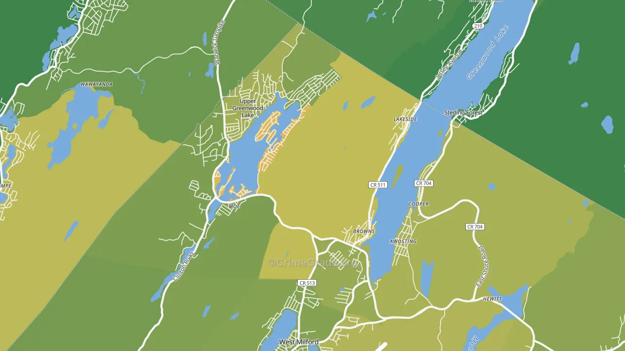 Hewitt, NJ Map of Vandalism Rates
