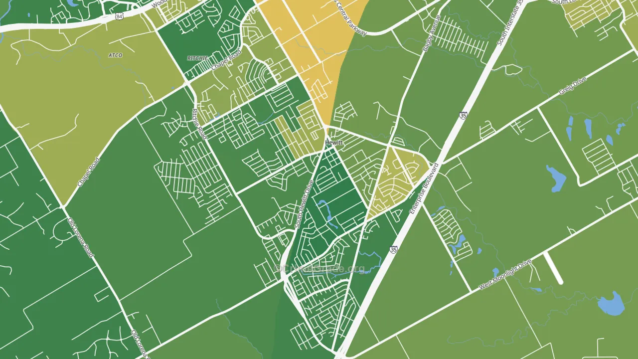 Hewitt, TX Map of Vandalism Rates