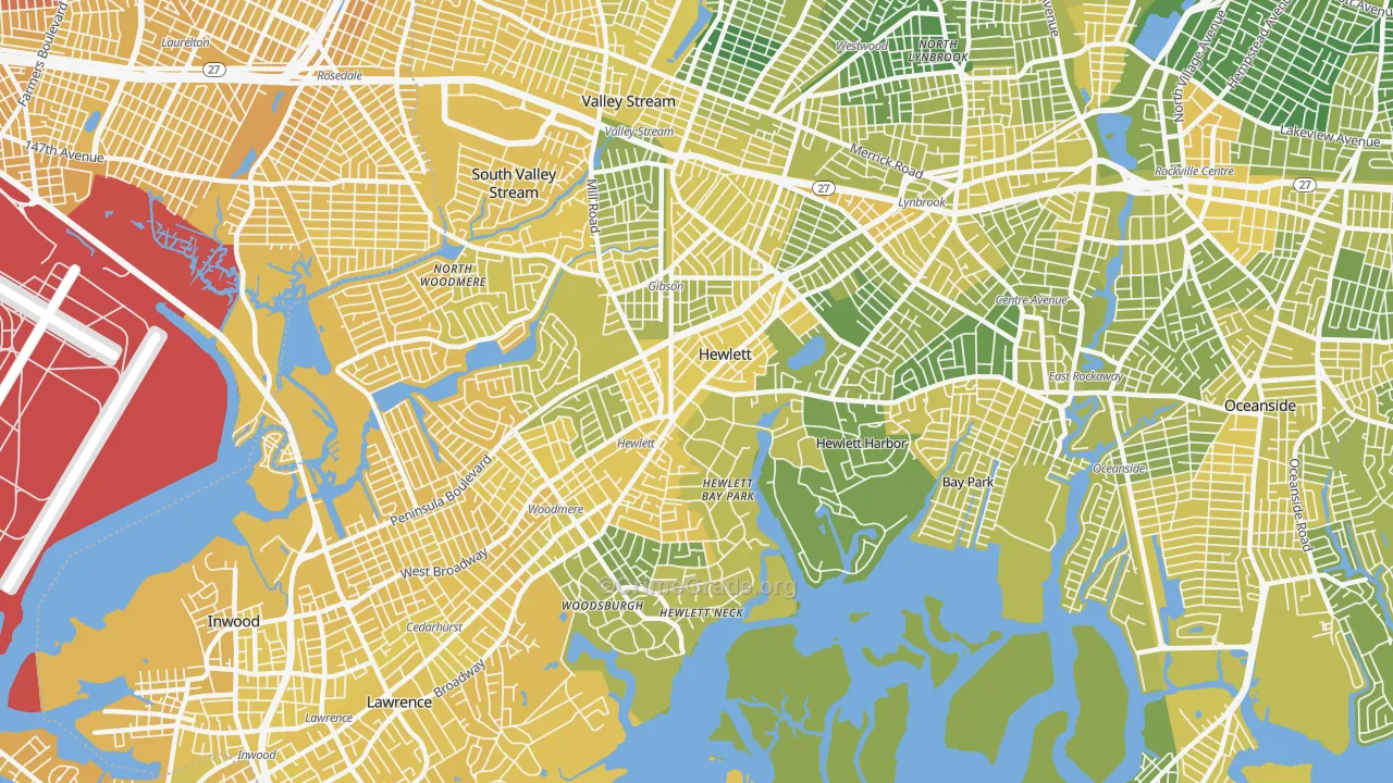 Hewlett, NY Map of Vandalism Rates