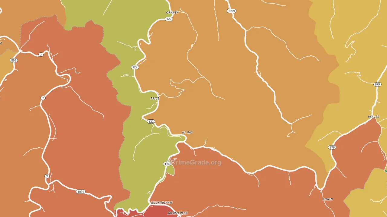 Hi Hat, KY Map of Vandalism Rates