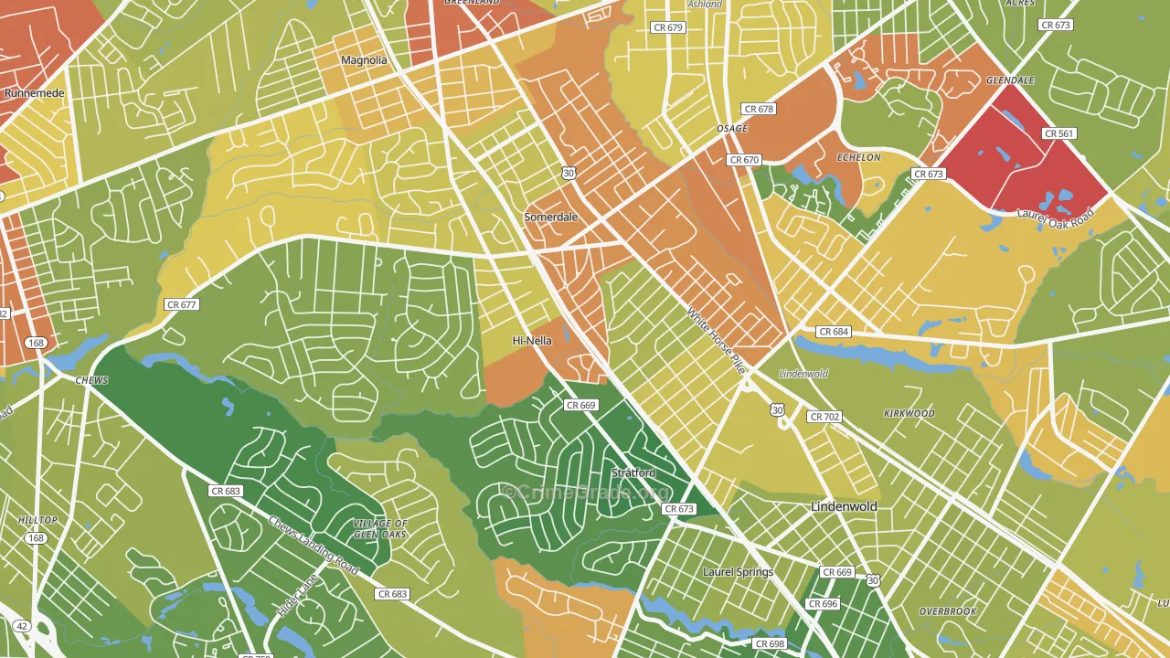Hi-Nella, NJ Map of Vandalism Rates