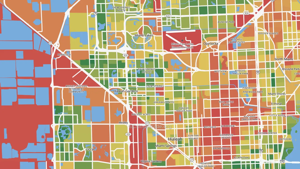 Hialeah, FL Map of Vandalism Rates