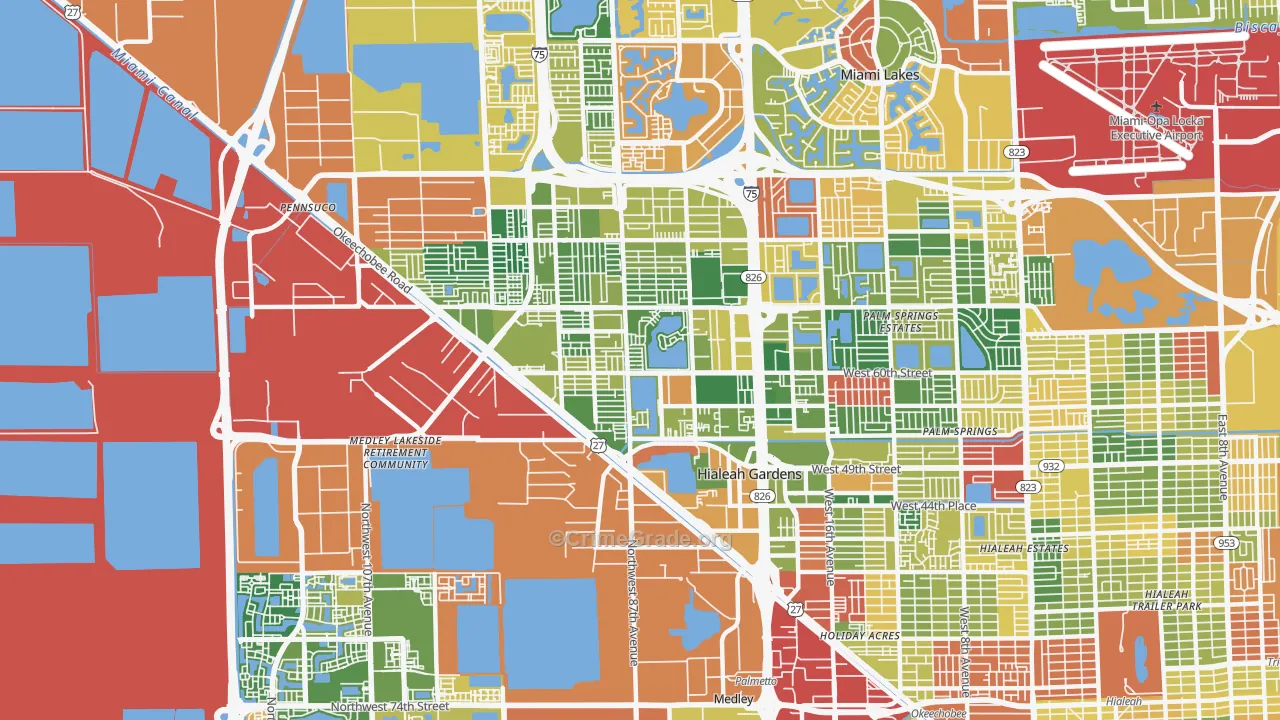 Hialeah Gardens, FL Map of Vandalism Rates