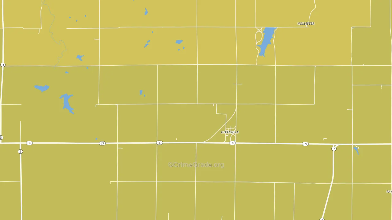 Hiattville, KS Map of Vandalism Rates
