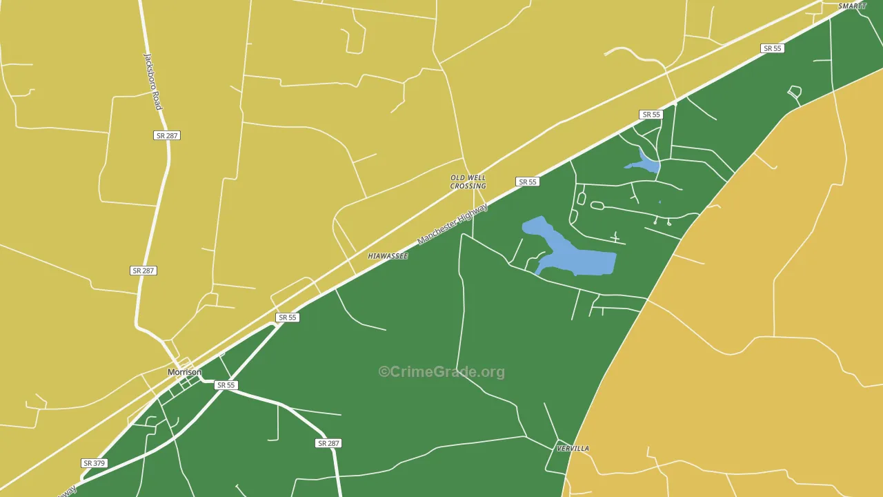 Hiawassee, TN Map of Vandalism Rates