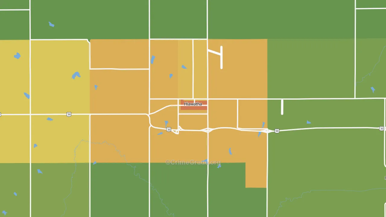 Hiawatha, KS Map of Vandalism Rates