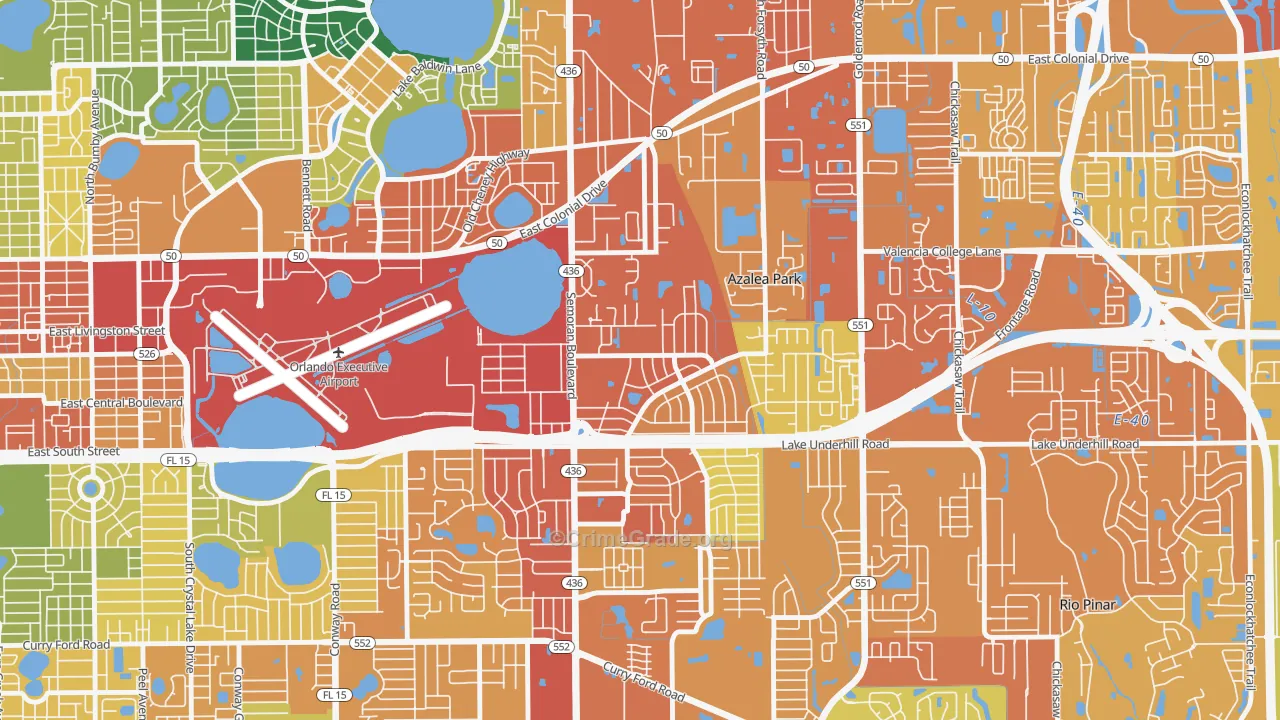 Hibiscus, Azalea Park, FL Map of Vandalism Rates