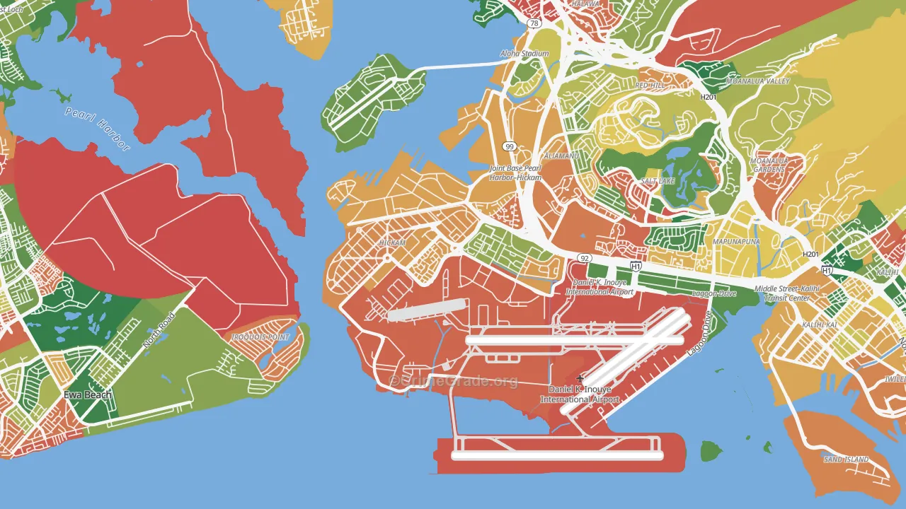Hickam Housing, HI Map of Vandalism Rates