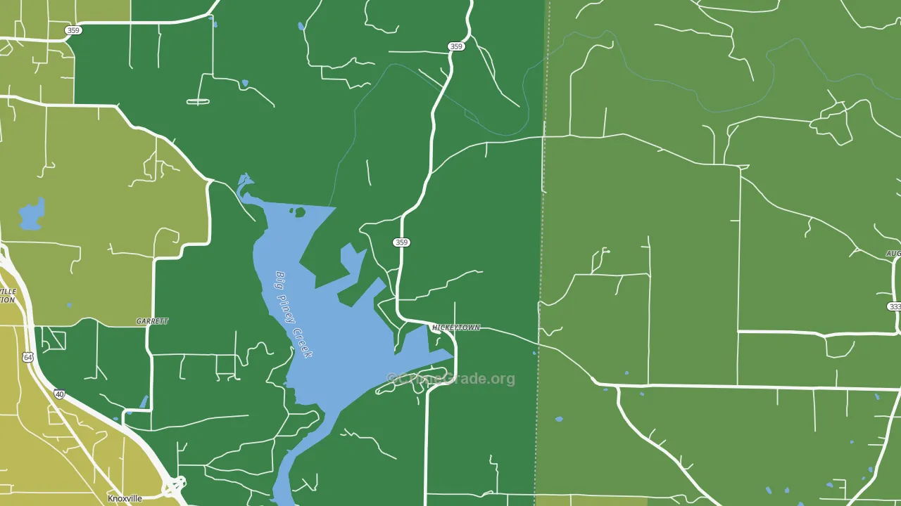 Hickeytown, AR Map of Vandalism Rates