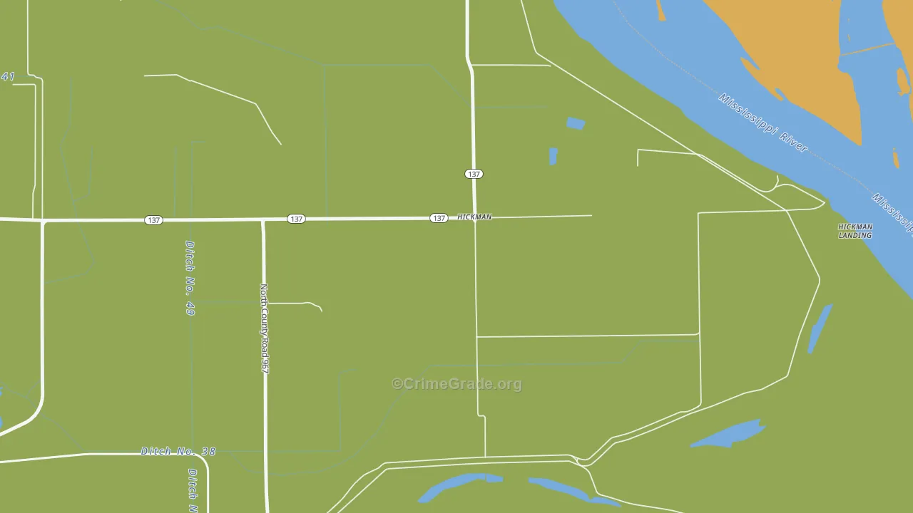 Hickman, AR Map of Vandalism Rates