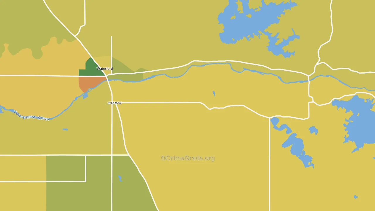 Hickman, CA Map of Vandalism Rates