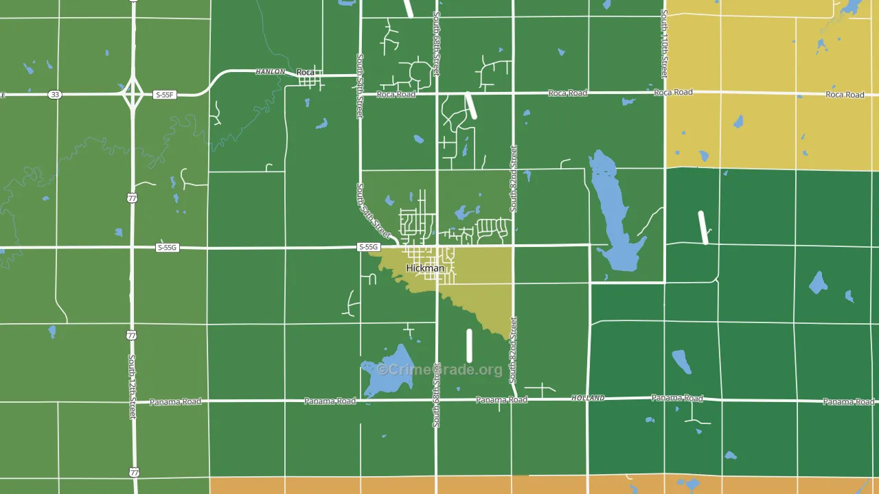 Hickman, NE Map of Vandalism Rates