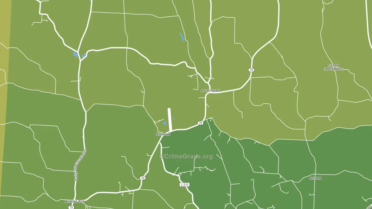 Hickman, OH Map of Vandalism Rates