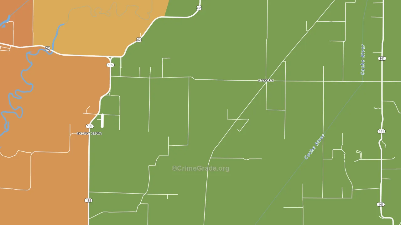 Hickoria, AR Map of Vandalism Rates