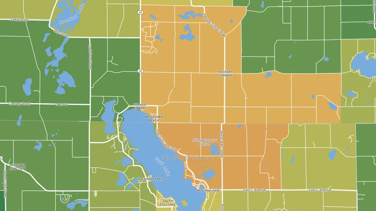 Hickory Corners, MI Map of Vandalism Rates