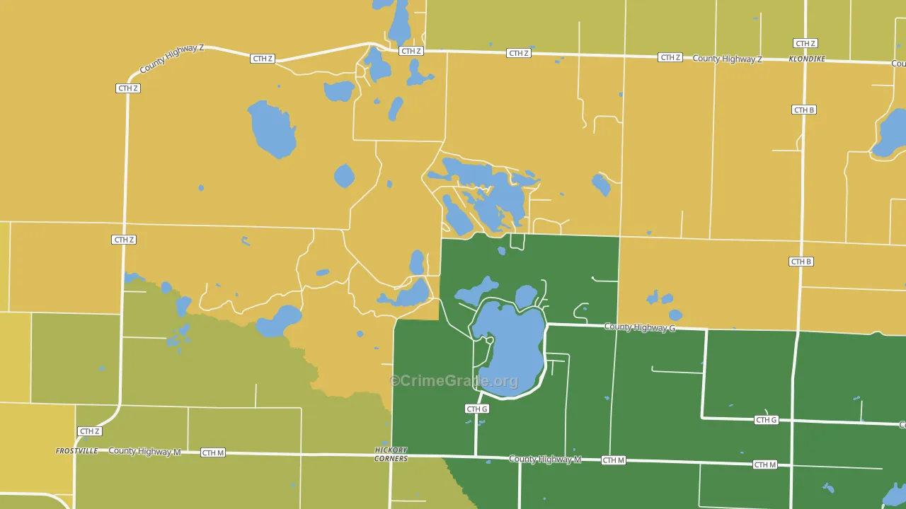 Hickory Corners, WI Map of Vandalism Rates