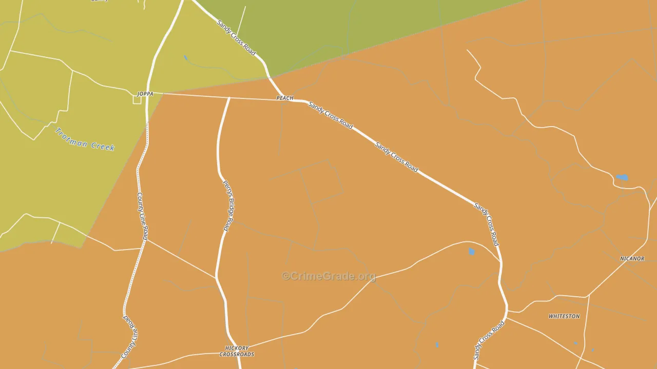 Hickory Crossroads, NC Map of Vandalism Rates