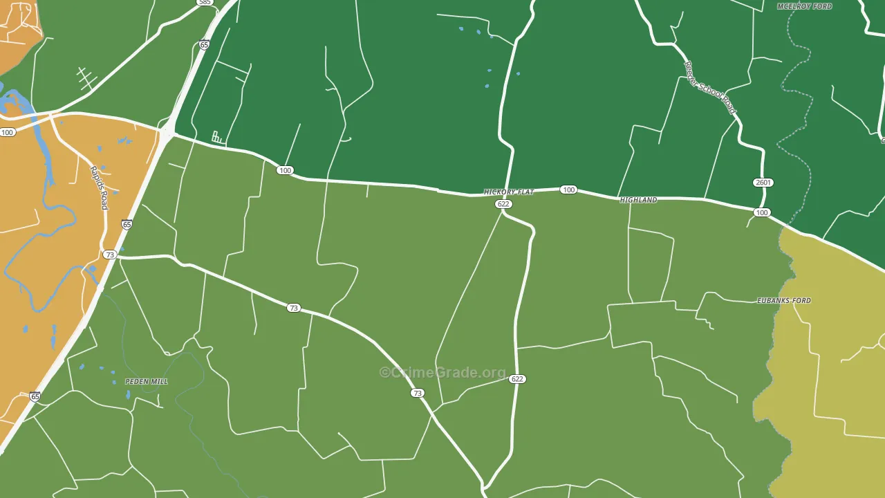 Hickory Flat, KY Map of Vandalism Rates